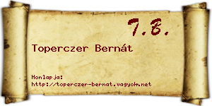 Toperczer Bernát névjegykártya